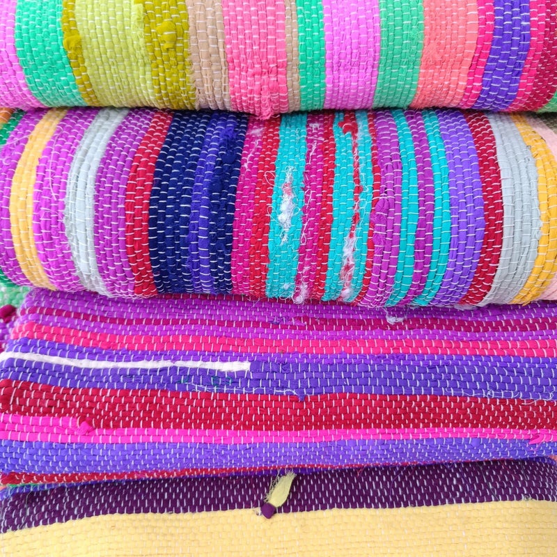 Trade Star Handmade Braided Multicolor Area Rug Indian Reversible Indian Floor Mat for Home and Floor Decor Handwoven Floor Carpet Upcycled Fabric Beautiful Floor Mat 4x6 Feet Chindi Area Rag Rug - Image 3